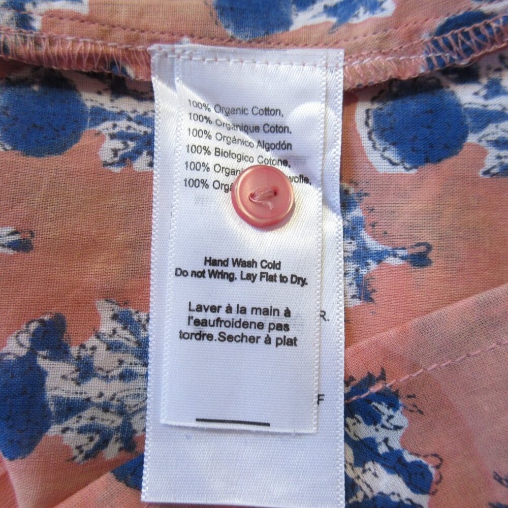 NWT Emerson Fry India Collection Frances Blouse in Apple Blue Little Marigolds L - Picture 5 of 6